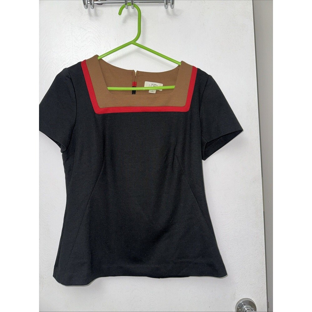 Loft Ann Taylor Top Women’s 8P Petites Short Sleeve Zip Back, Business Or Casual